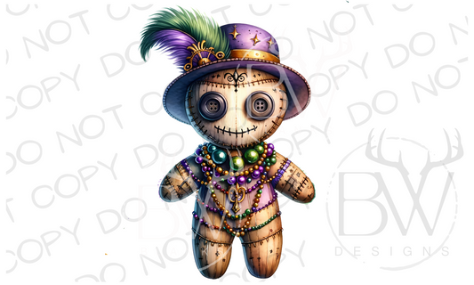 Mardi Gras Voodoo Doll Digital Download PNG