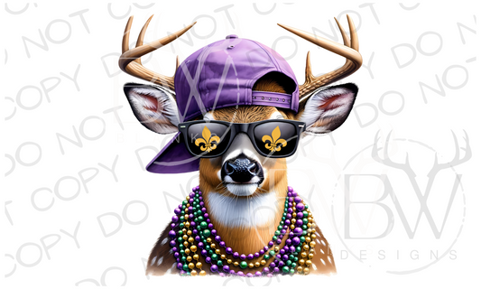 Mardi Gras Deer Hunting Digital Download PNG