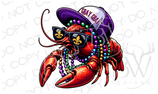 Mardi Gras Crawfish Digital Download PNG