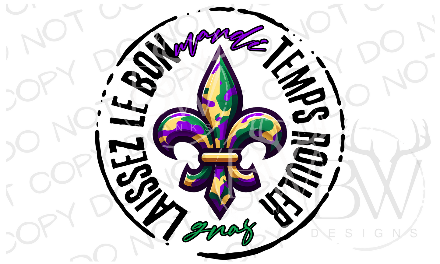 Fleur de Lis Mardi Gras Digital Download PNG