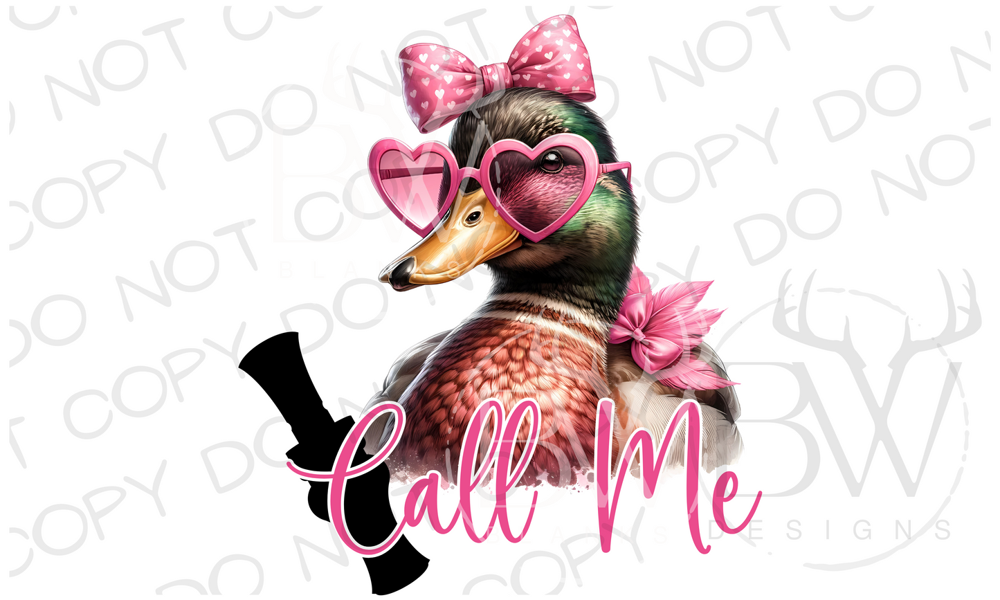 Call Me Duck Hunting Valentine's Day Digital Download PNG