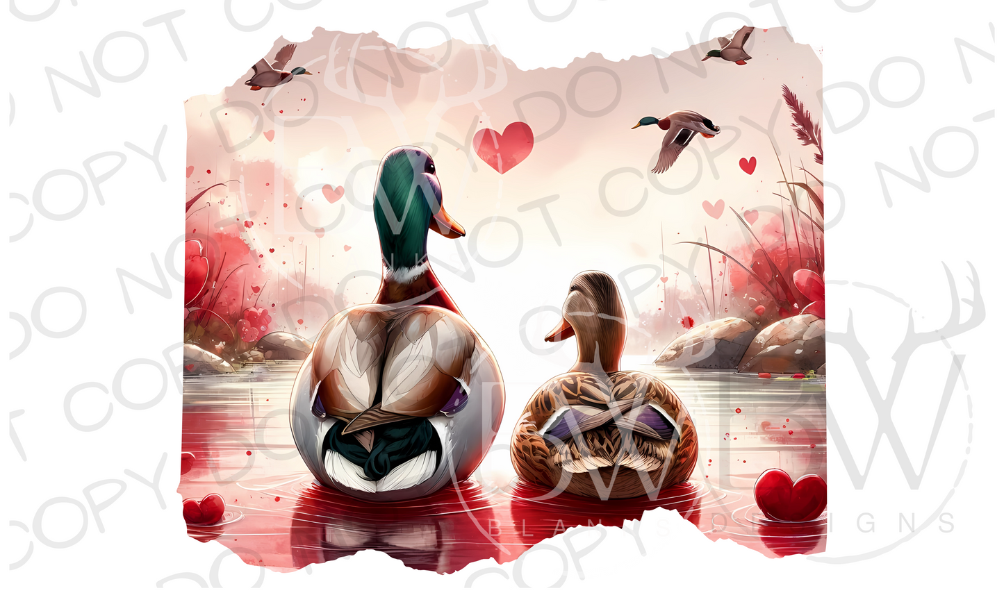 Valentine Mallard Duck Hunting Valentine's Day Digital Download PNG