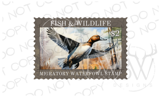 Northern Pintail Duck Stamp Duck Hunting Digital Download PNG