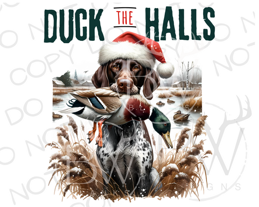 Duck the Halls Duck Hunting Christmas Digital Download PNG