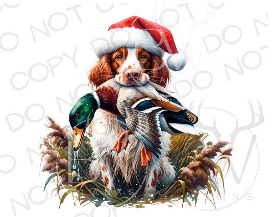 Duck Hunting Christmas Dog Digital Download PNG