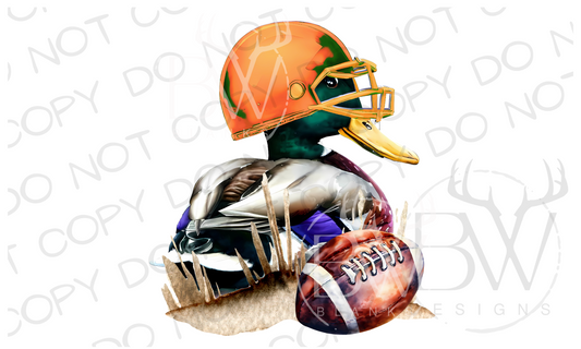 Football Mallard Orange Duck Hunting Digital Download PNG