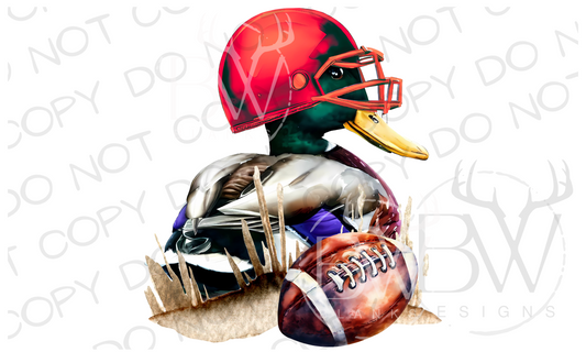 Football Mallard Red Duck Hunting Digital Download PNG