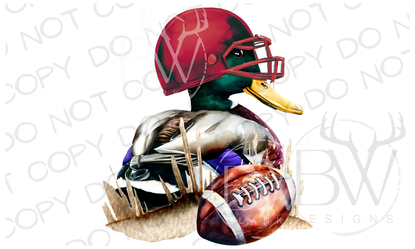 Football Mallard Maroon Duck Hunting Digital Download PNG