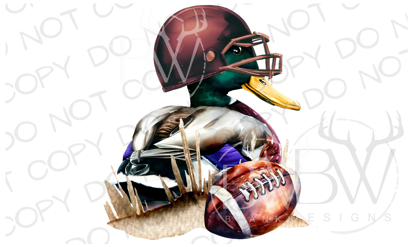 Football Mallard Burgandy Duck Hunting Digital Download PNG