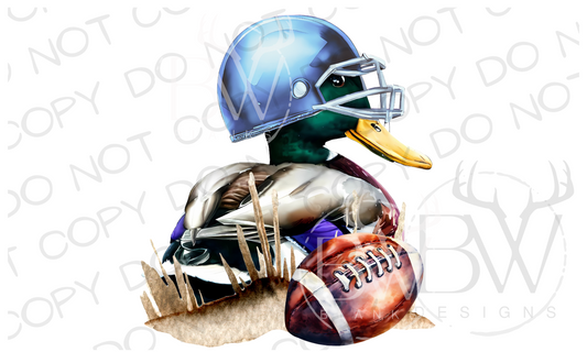 Football Mallard Light Blue Duck Hunting Digital Download PNG