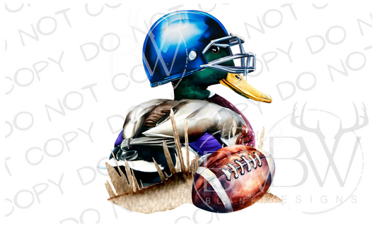 Football Mallard Blue Duck Hunting Digital Download PNG