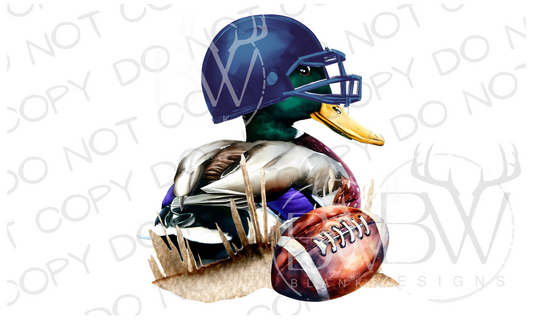 Football Mallard Navy Duck Hunting Digital Download PNG