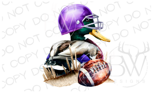 Football Mallard Purple Duck Hunting Digital Download PNG