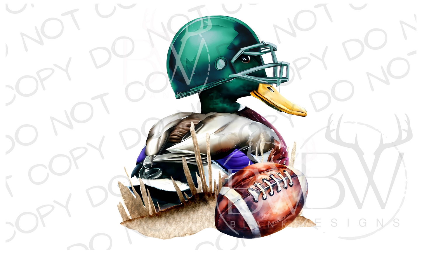 Football Mallard Green Duck Hunting Digital Download PNG