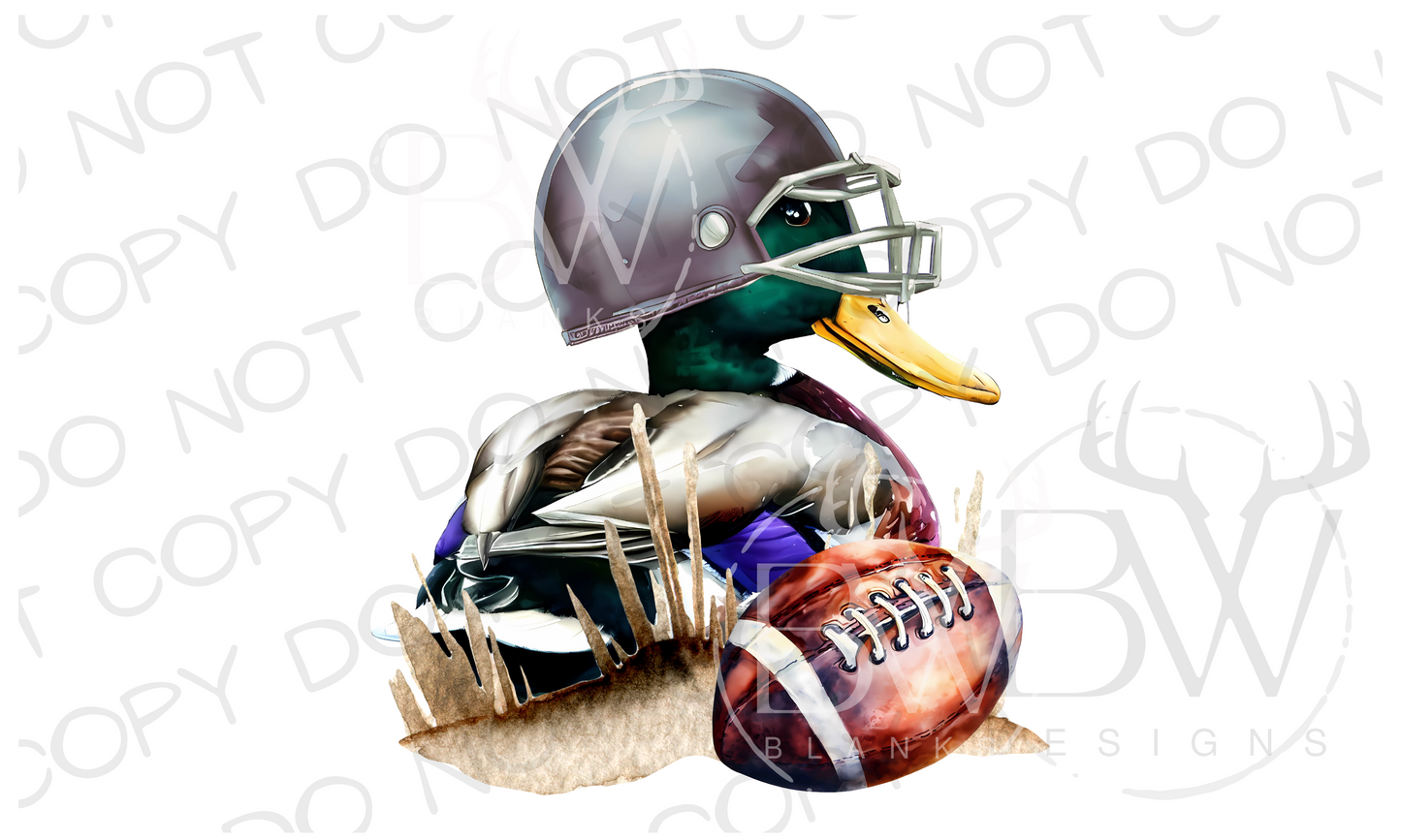 Football Mallard Grey Duck Hunting Digital Download PNG