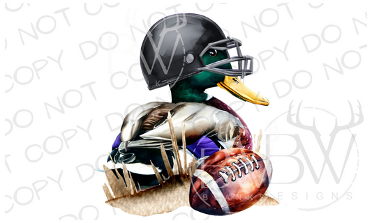 Football Mallard Black Duck Hunting Digital Download PNG