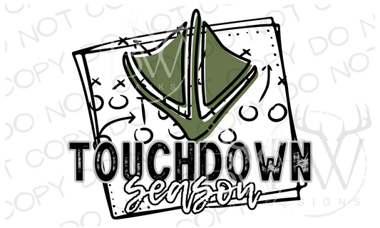 Touchdown Season Duck Track Duck Hunting Football Digital Download PNG