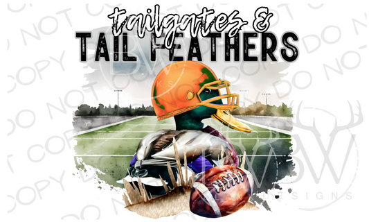 Tailgates & Touchdowns Orange Duck Hunting Football Digital Download PNG