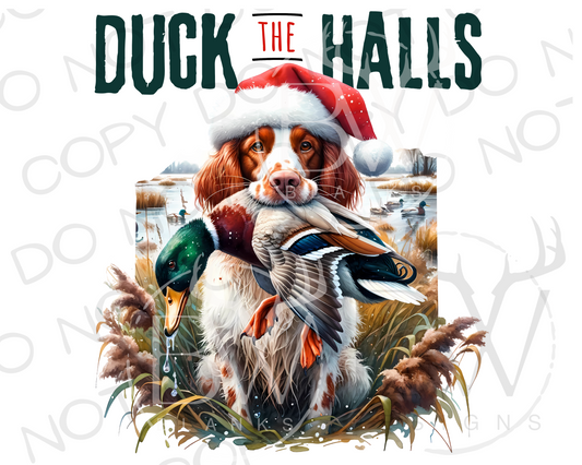 Duck the Halls Duck Hunting Christmas Digital Download PNG