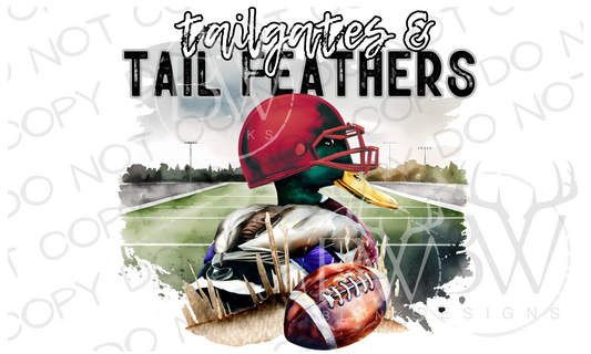 Tailgates & Touchdowns Maroon Duck Hunting Football Digital Download PNG