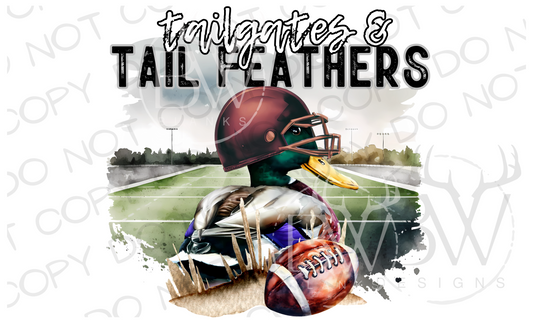 Tailgates & Touchdowns Burgandy Duck Hunting Football Digital Download PNG