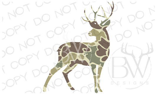 Old School Whitetail Buck Deer Hunting Digital Download PNG