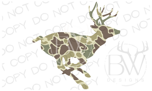 Old School Whitetail Buck Deer Hunting Digital Download PNG