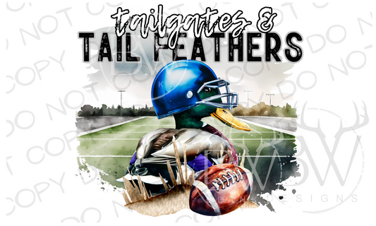 Tailgates & Touchdowns Blue Duck Hunting Football Digital Download PNG
