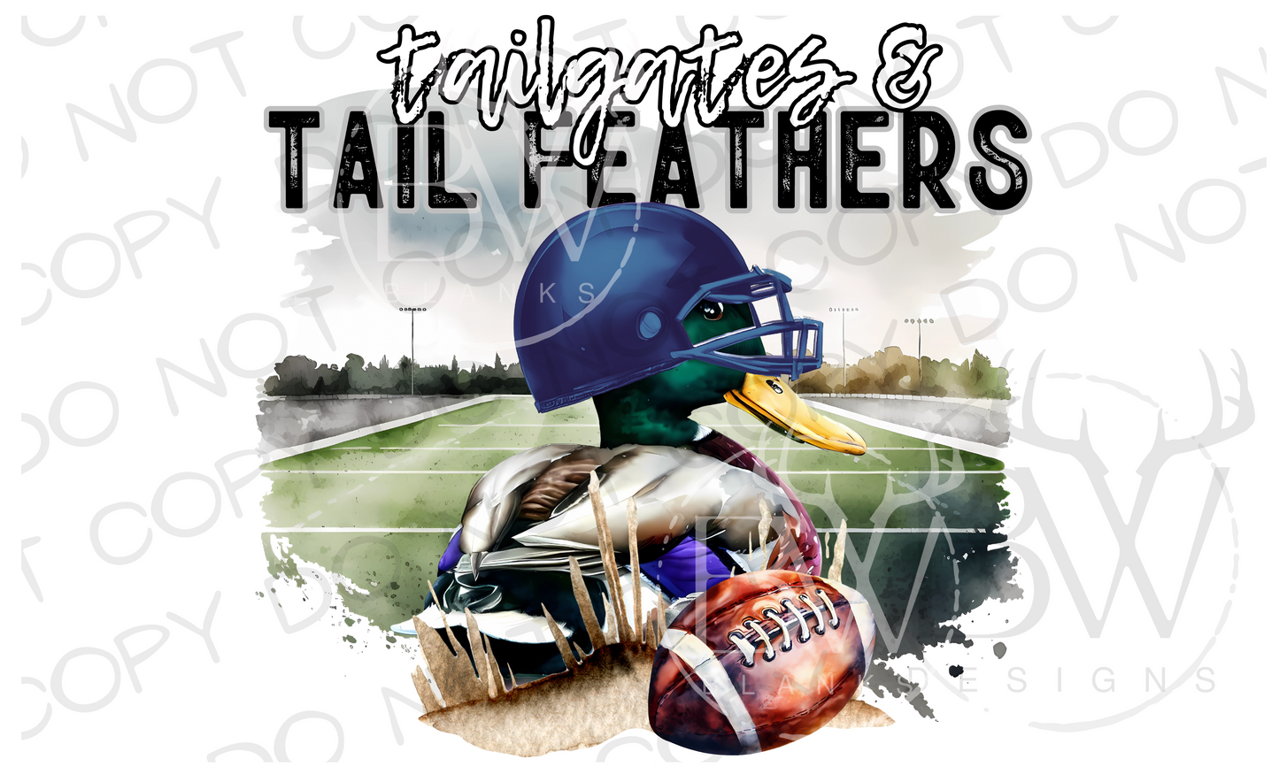 Tailgates & Touchdowns Navy Duck Hunting Football Digital Download PNG