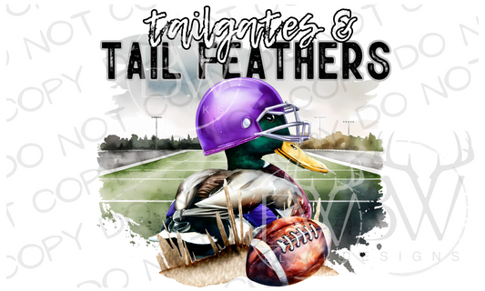 Tailgates & Touchdowns Purple Duck Hunting Football Digital Download PNG