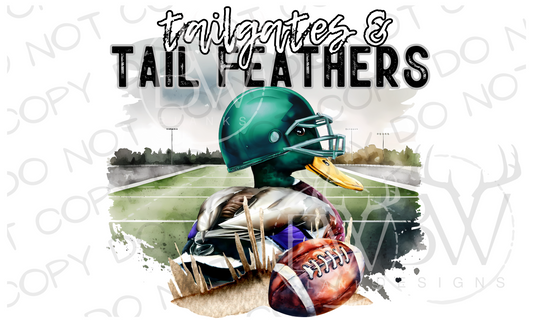 Tailgates & Touchdowns Green Duck Hunting Football Digital Download PNG