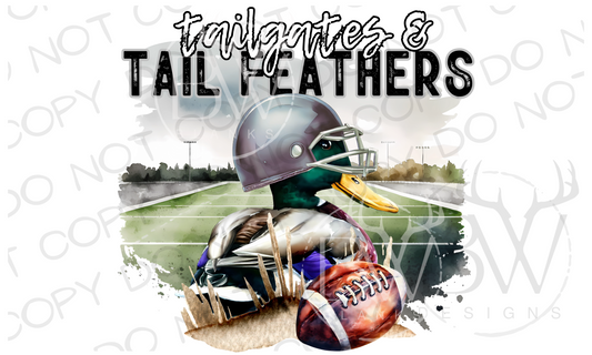 Tailgates & Touchdowns Grey Duck Hunting Football Digital Download PNG