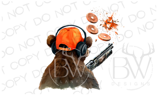 Trap Shooting Bear Digital Download PNG