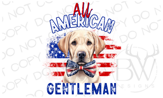 All American Gentleman Yellow Labrador Hunting Dog Digital Download PNG