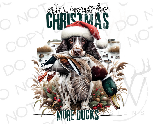 All I Want for Christmas Duck Hunting Christmas Digital Download PNG