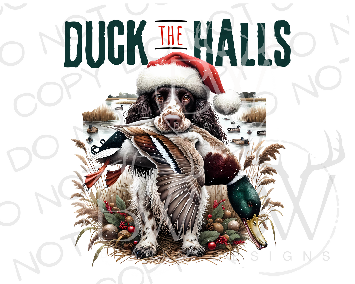 Duck the Halls Duck Hunting Christmas Digital Download PNG