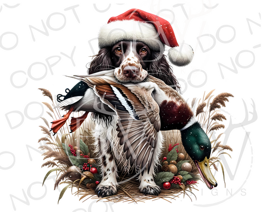 Duck Hunting Christmas Dog Digital Download PNG