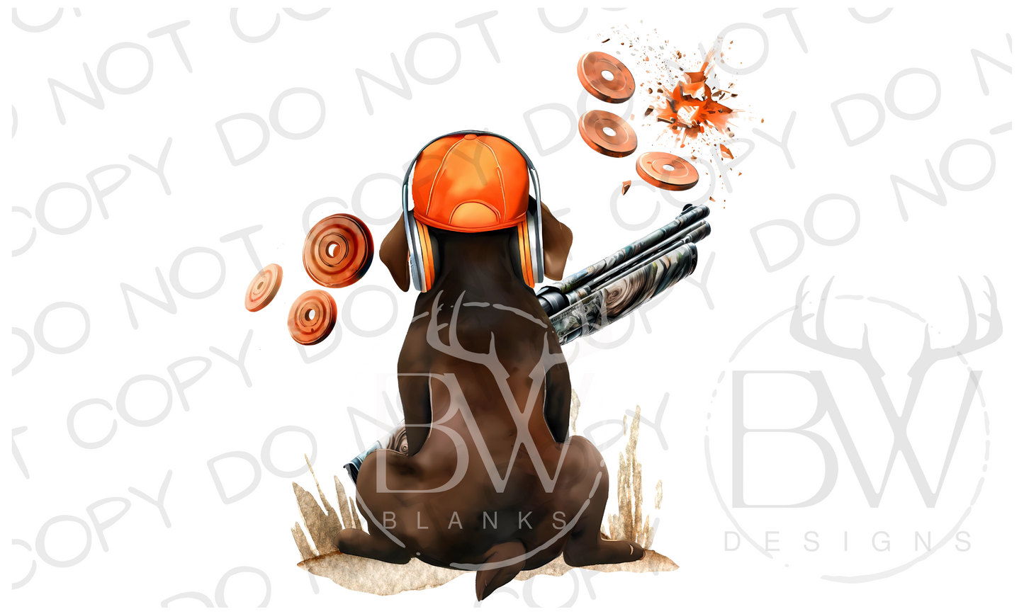 Trap Shooting Hunting Dog Digital Download PNG