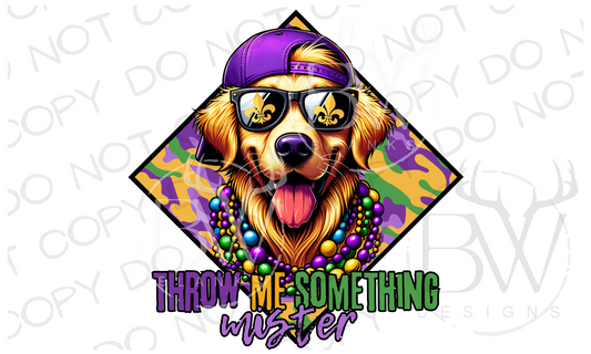 Mardi Gras Wood Hunting Dog Digital Download PNG