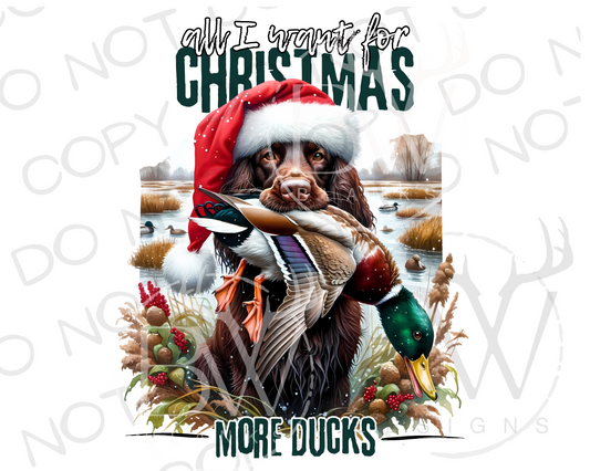 All I Want for Christmas Duck Hunting Christmas Digital Download PNG