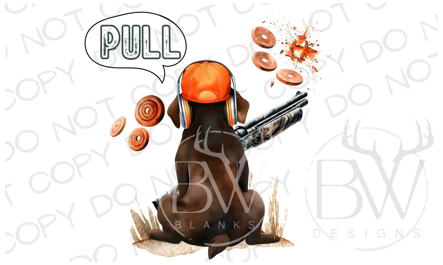 Pull Trap Shooting Hunting Dog Digital Download PNG