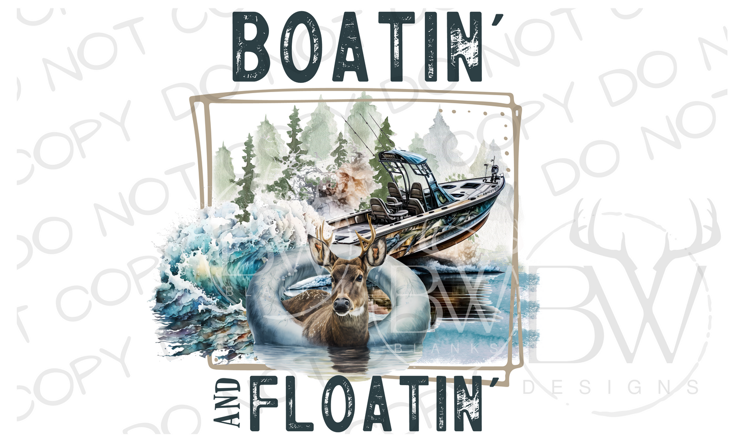 Floatin' & Boatin' Summer Digital Download PNG