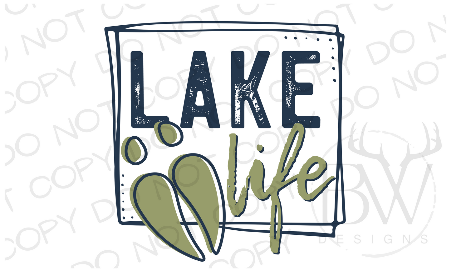 Lake Life Deer Hunting Digital Download PNG