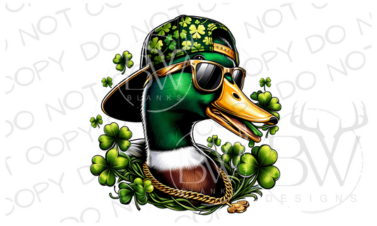 St. Patrick's Day Duck Hunting Digital Download PNG