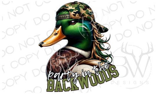 Party in the Backwoods Mullet Mallard Duck Hunting Digital Download PNG