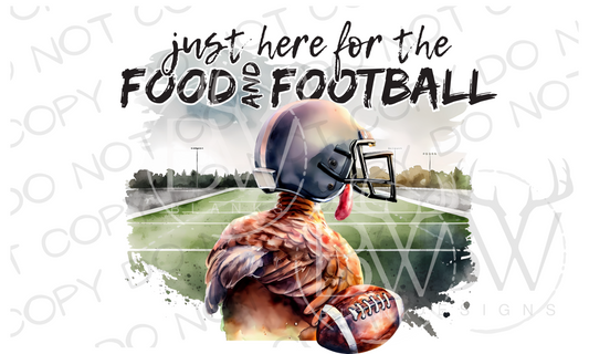 Just Here for Football & Food Thanksgiving Digital Download PNG