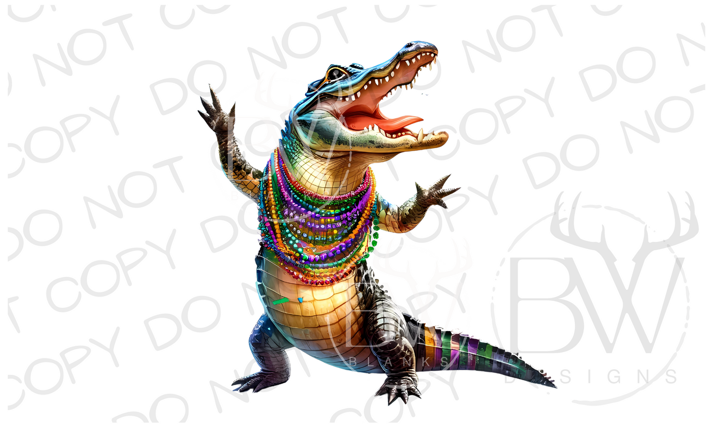 Mardi Gras Gator Digital Download PNG