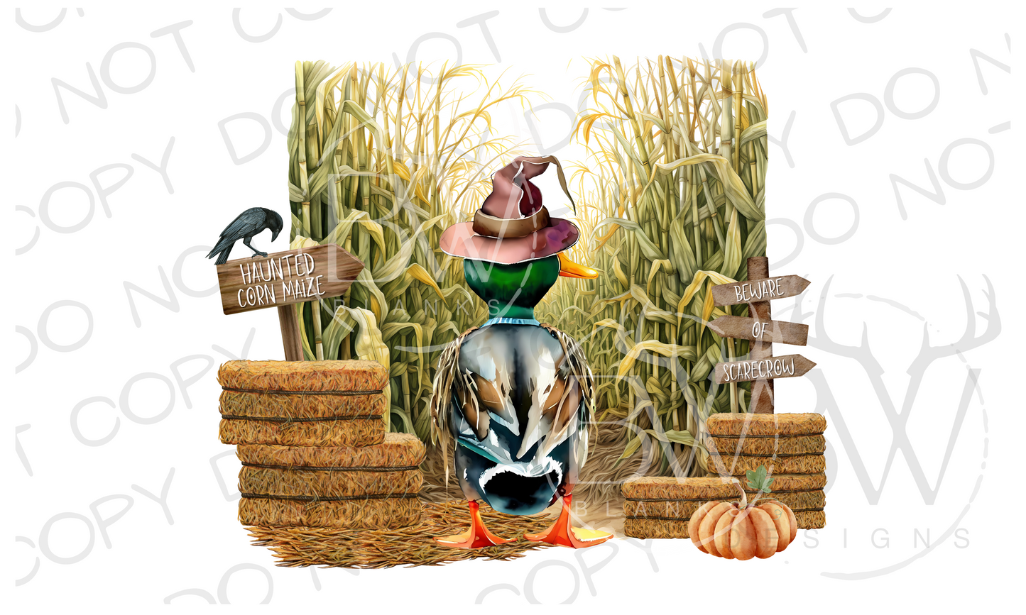 Corn Maze Duck Hunting Halloween Digital Download PNG