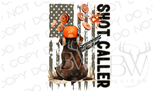 Shot Caller Trap Shooting Hunting Dog Digital Download PNG