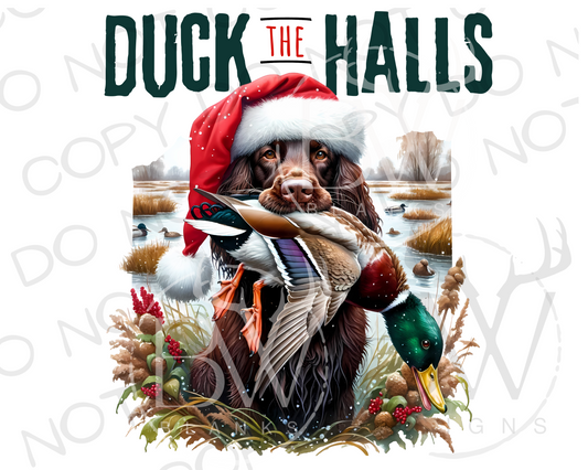 Duck the Halls Duck Hunting Christmas Digital Download PNG